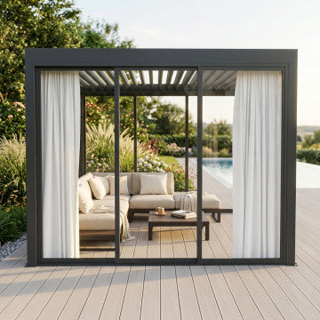 Tenda da interno per pergola bioclimatica, poliestere bianco 370x238 cm