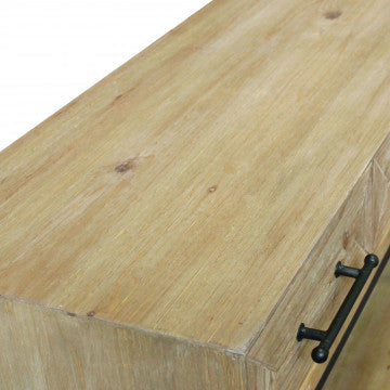 Mobile in ferro e legno con 2 ripiani e 3 cassetti, 110,50x40x76 cm
