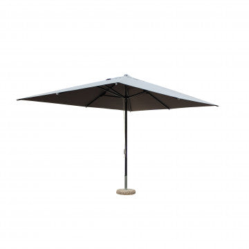 Ombrellone con telo poliestere grigio 235 gr, palo alluminio nero 48 mm