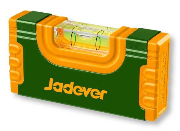 Mini Livella 10CM per livellamenti precisi, con fiala in acrilico antiurto e corpo compatto verde-arancio, ideale per lavori di precisione.