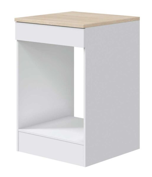Unterschrank 60x60x90h Kira für Backofen MDF Weiß/Eiche – Moderne Küche