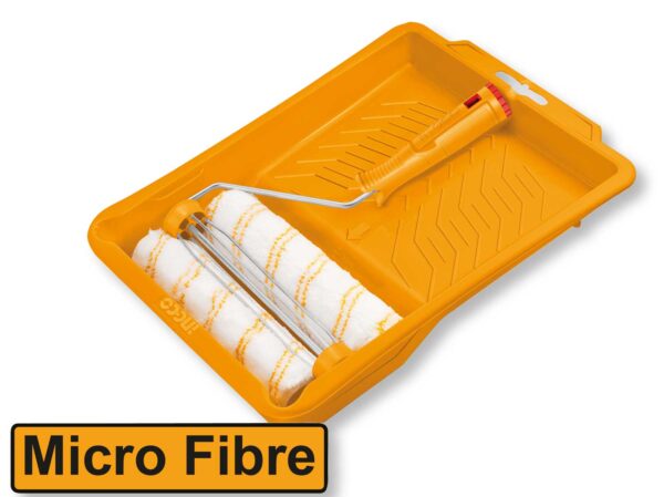 Set rullo 12mm con vaschetta 43,5x30cm – 2 rulli in microfibra, per interni