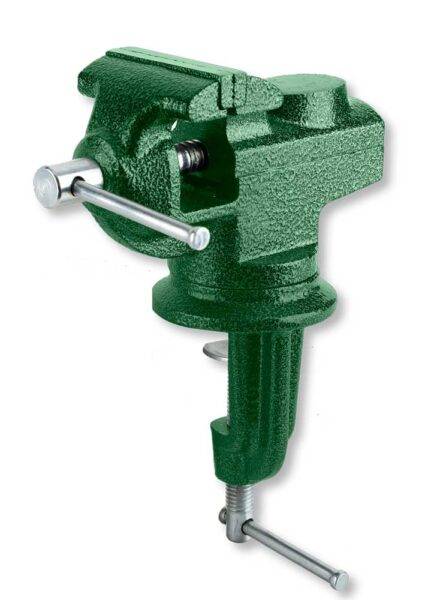 Morsa banco girevole 50mm in ghisa resistente con incudine Jadever, ideale per lavori di precisione in falegnameria e fai-da-te.