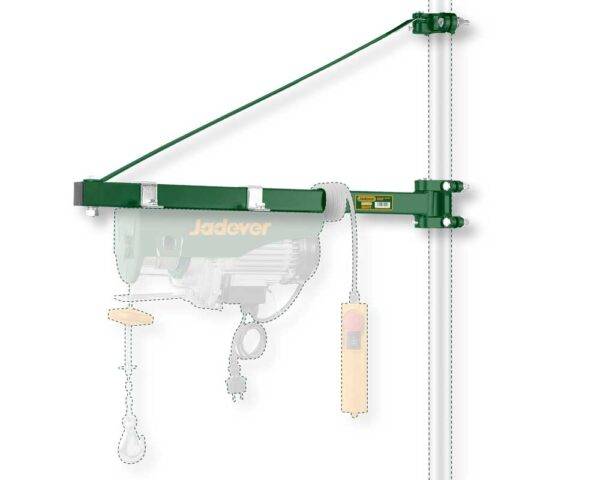 Bandiera Paranco 750MM 600KG in acciaio verniciato verde, ideale per sollevamento industriale sicuro e stabile fino a 600 KG.