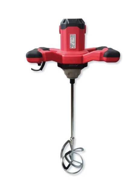 Miscelatore elettrico portatile da 1200W con frusta M14, corpo rosso e nero, ideale per mescolare e battere in cucina o laboratorio