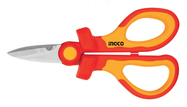 Ciseaux d'électricien isolés INGCO 1000 V–Acier inoxydable, certifiés VDE/GS