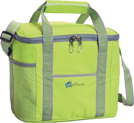 Borsa termica Ocean 27L verde chiaro con manici e tracolla, leggera e capiente, ideale per picnic e viaggi. Design compatto e pratico.