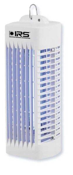 Zanzariera IRIS a torre con lampada elettrica 7W, struttura in plastica bianca, protezione dagli insetti e illuminazione potente, SKU: ZANEL-5521