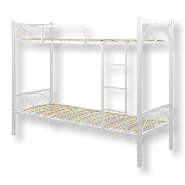 Letto a castello wind 80x190 cm metallo bianco con rete