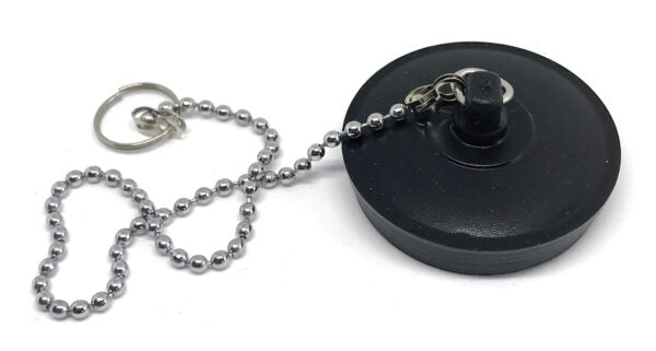 Tappo lavello con catenella pvc nero d.47 cf.da 25pz