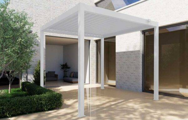 Pergola Bioclimatica Circe100 in Acciaio Bianco, 3x3x2,5H