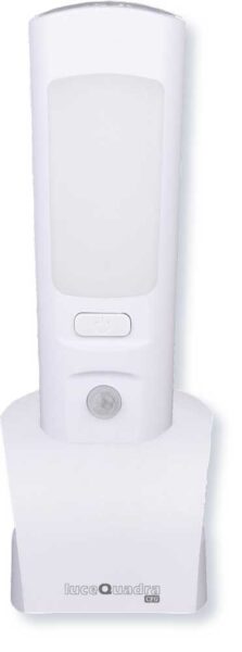 Lampada LED Stick Lite ricaricabile con sensore di movimento, corpo bianco compatto, ideale per illuminazione domestica, SKU: CFG-EL183