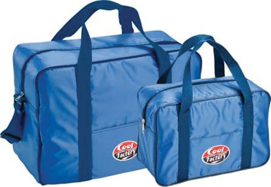 Set di due borse termiche in tessuto resistente, colore blu, con manici e tracolla, capacità di 24L e 7L, ideale per conservare alimenti e bevande, SKU: BTE-025073