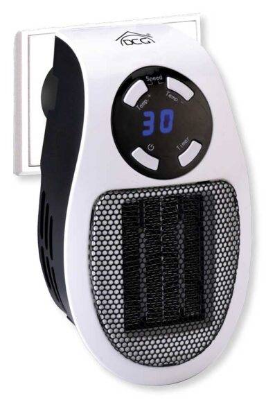 Termoventilatore ceramica senza cavo con display digitale, controllo touch e griglia protettiva, perfetto per riscaldare ambienti piccoli