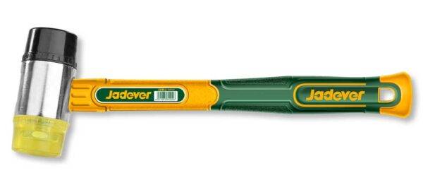 Martello testa gomma plastica 35MM Jadver con manico ergonomico verde e giallo, ideale per utensileria di precisione e lavori delicati.