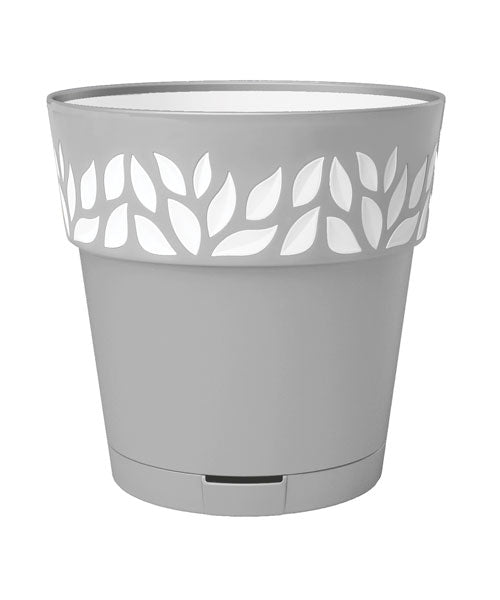 Vaso Opera Cloe con Riserva d'Acqua 11,8L Grigio Chiaro – Ø30x29h