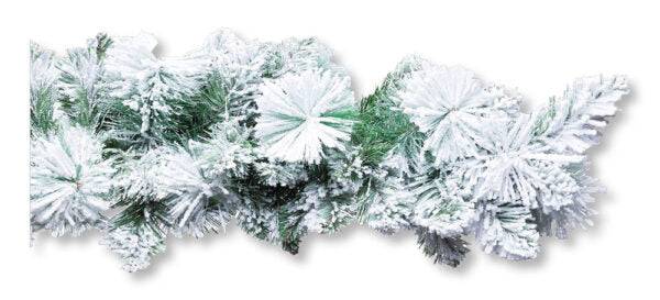 Festone natalizio innevato Carey 270 cm