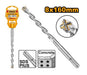 Punta SDS Plus 8x160mm Ingco in acciaio per trapano tassellatore, attacco SDS Plus, ideale per forature in muratura e calcestruzzo, SKU: I/DBH1210802C