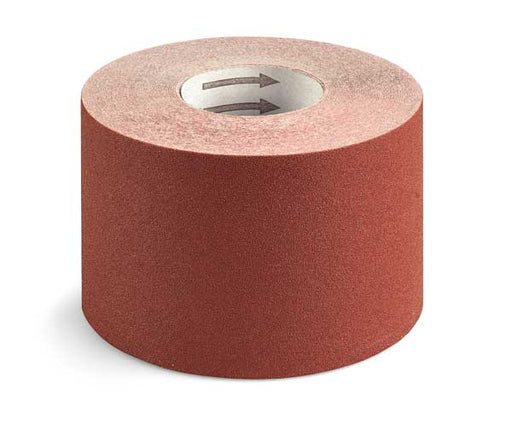 Rotolo di carta abrasiva corindone 115mm grana 80 CRD con base carta resistente, ideale per levigatura su superfici dure. Accessorio abrasivo Eurogross.