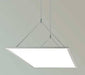 Pannello LED quadrato 600x600 con supporto sospensione in metallo, illuminazione a soffitto per ambienti moderni e funzionali