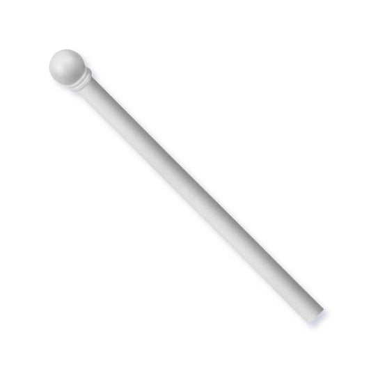 Bastone per tende in acciaio bianco estensibile da 120 a 210 cm con terminale sferico, diametro 20 mm, ideale per decorare finestre.