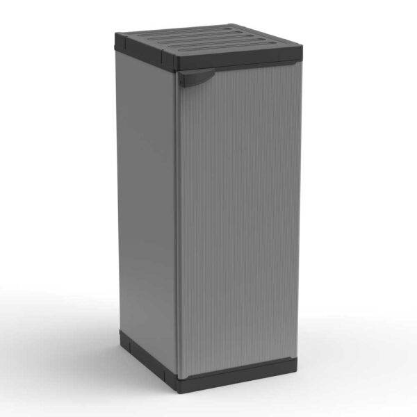 Armadio Basso in Resina 2 Ripiani 34×39,5×85 cm Grigio