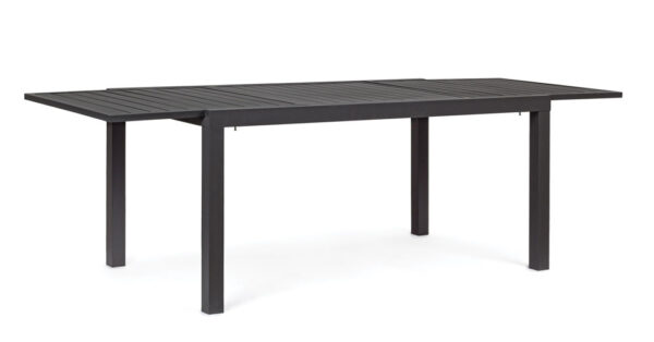 Tavolo allungabile in alluminio Hilde 200-300x100 cm antracite, resistente e verniciato a polvere, ideale per esterni e interni moderni.