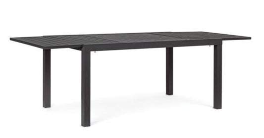Tavolo allungabile in alluminio Hilde 200-300x100 cm antracite, resistente e verniciato a polvere, ideale per esterni e interni moderni.