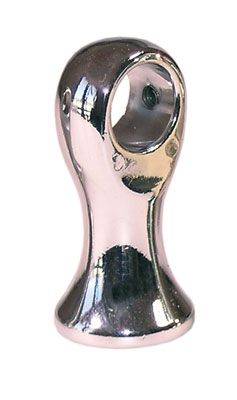 Supporto Zama in metallo lucido, forma ergonomica con foro di fissaggio, stile elegante e robusto
