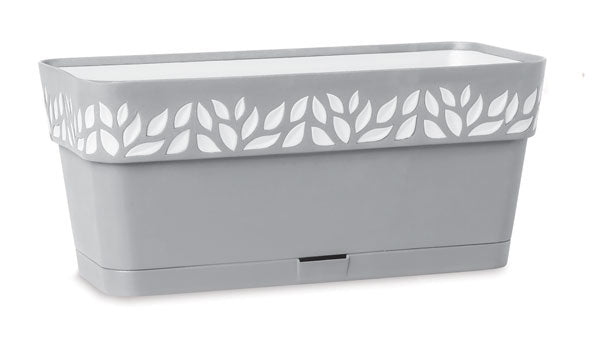 Fioriera con Riserva d'Acqua 2,75L Grigio Chiaro – 30x13x12h