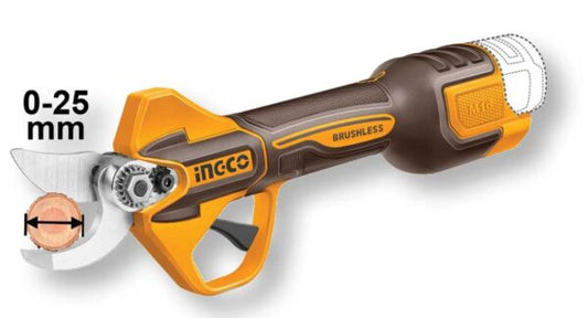Forbice da pota a batteria 16V con motore brushless, colore arancione e nero, diametro di taglio 25mm, strumenti da giardinaggio, SKU: I/CSSLI162582E