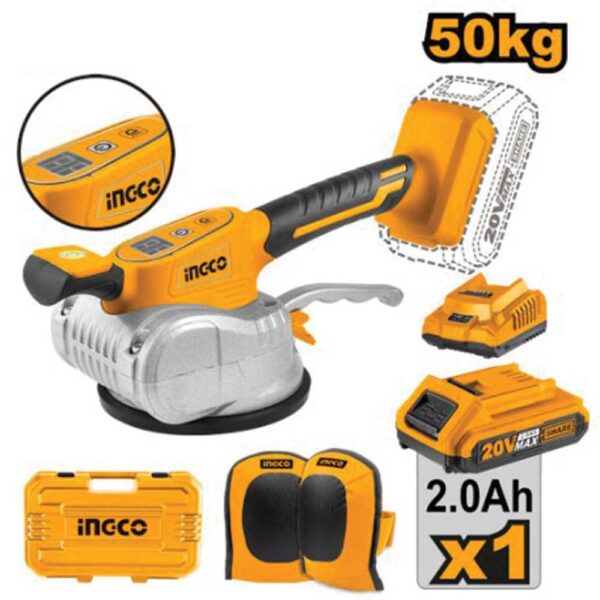 Ventouse vibrante 20V P20S–Batterie 2Ah, 12 vitesses, 50 kg de force