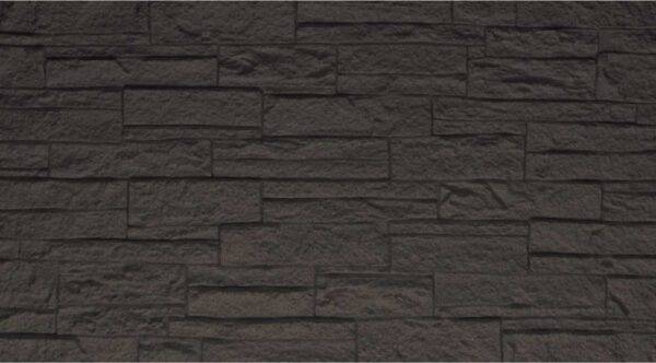 Pannello murale fonoassorbente in PU effetto pietra 3D in colore nero, superficie ruvida e dettagliata, ideale per ambienti moderni e acustici
