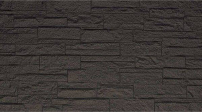 Pannello murale fonoassorbente in PU effetto pietra 3D in colore nero, superficie ruvida e dettagliata, ideale per ambienti moderni e acustici