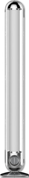 Lampada emergenza LED 23W VEGA ricaricabile con 46 LED e gancio, design verticale con base d'appoggio per uso domestico o professionale.