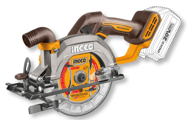 Sega circolare a batteria 20V 140mm, brushless, 6300 giri/min ingco