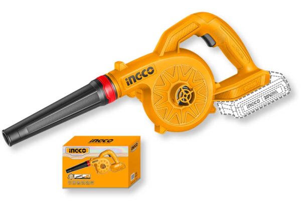 Soffiatore a batteria 20V nudo linea PJ05, corpo compatto e leggero in giallo con tubo nero, ideale per giardini, senza batteria e caricabatterie, SKU: I/CABLI2078