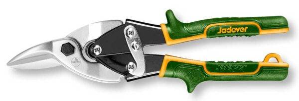 Cesoia da lattoniere 250MM DX utensile preciso con impugnatura ergonomica verde e gialla, ideale per tagli netti su lamiere metalliche.