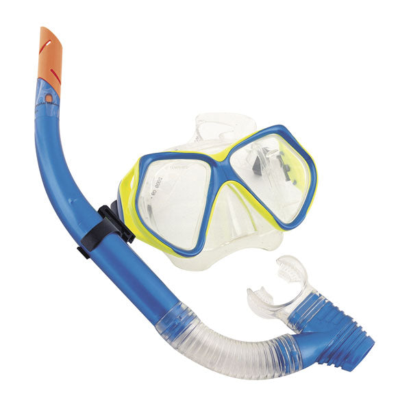 Set Snorkeling Ocean Diver 14+ Anni, Maschera Vetro, Boccaglio Dry-Top