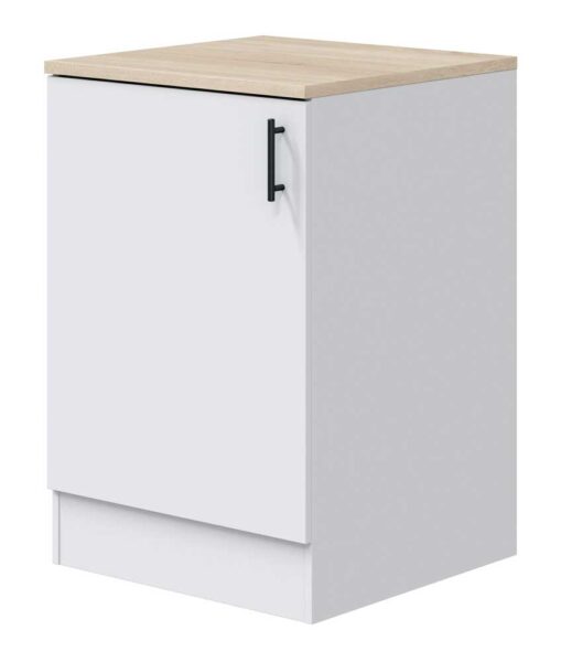 Mobile Base 60x60x90h Kira 1 Anta 1 Ripiano MDF Bianco/Rovere – Cucina e Casa