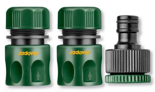 Set di raccordi rapidi per tubi da giardino in plastica verde con connessioni a scatto, ideali per irrigazione e giardinaggio, SKU: J/JDQC2E33