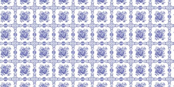 Piastrelle Azulejo in plastica adesiva blu con effetto decorativo sec. XVII, ideale per rivestimenti di superfici in stile vintage, dimensioni 45 cm - SKU: PA-194/04