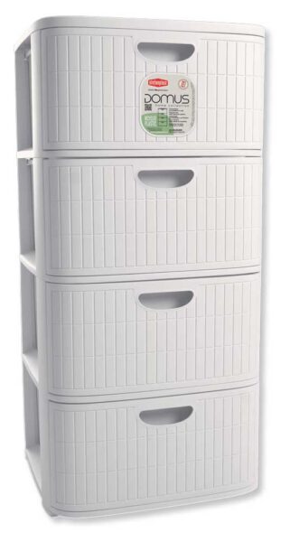 Cassettiera in Plastica Rigenerata 4 Cassetti Domus