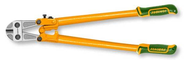 Tagliabulloni 24 pollici Jadever con manici ergonomici verde e giallo, ideale per tagliare bulloni con precisione. Strumento robusto per uso professionale.