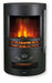 Camino elettrico nero con effetto fiamma, dimensioni 41x41x64,5cm, con griglia di protezione e riscaldamento a 1000/2000W, design elegante.