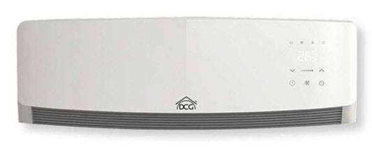 Termoconvettore a parete 1600W ceramico bianco con display digitale, controllo touch, timer e telecomando, ideale per riscaldamento rapido e silenzioso