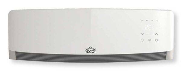 Termoconvettore a parete 1600W ceramico bianco con display digitale, controllo touch, timer e telecomando, ideale per riscaldamento rapido e silenzioso