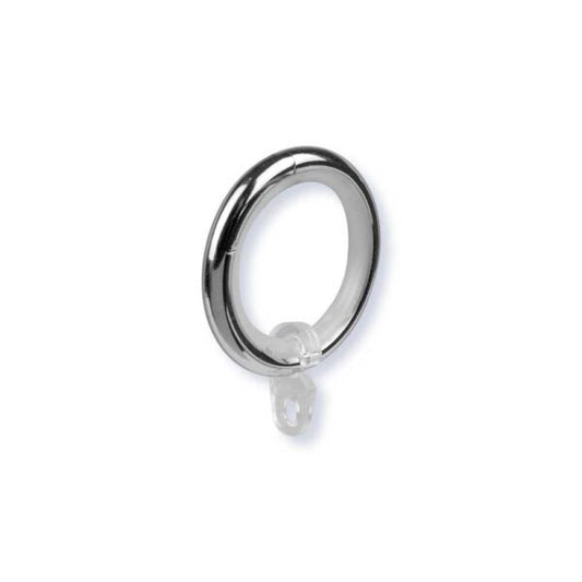 Anello per bastoni in metallo cromato lucido, forma rotonda, resistente e durevole, SKU: BF-34396