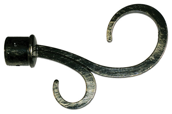 Ausziehbare Gardinenstange Athens 120–210 cm aus schwarzem Schmiedeeisen mit Gold-Finish