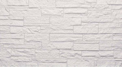 Pannello murale fonoassorbente in PU effetto pietra 3D bianco, superficie con dettagli di pietra, ideale per migliorare l'acustica e lo stile degli ambienti
